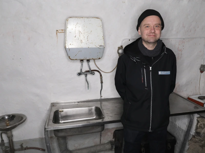 Varmtvandsbeholder fra den Kolde Krig på Stevnsfort.
