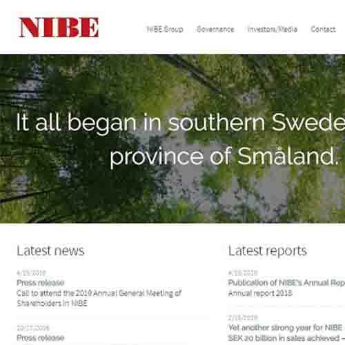 Nibe Gruppens hjemmeside