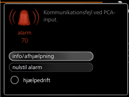 Alarm i display