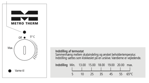 Indstilling af termostat