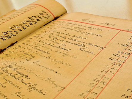 Udsnit af kassebog fra 1922
